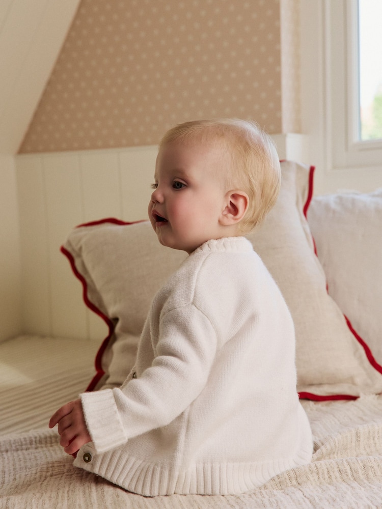 Cream Embroidered Bow Baby Cardigan (0mths-2yrs) - Image 2 of 4