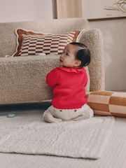 Red Knitted Frill Collar Baby Cardigan (0mths-2yrs) (0mths-2yrs) - Image 2 of 9