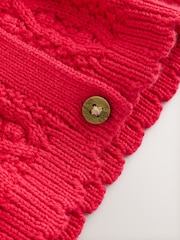 Red Knitted Frill Collar Baby Cardigan (0mths-2yrs) (0mths-2yrs) - Image 8 of 9