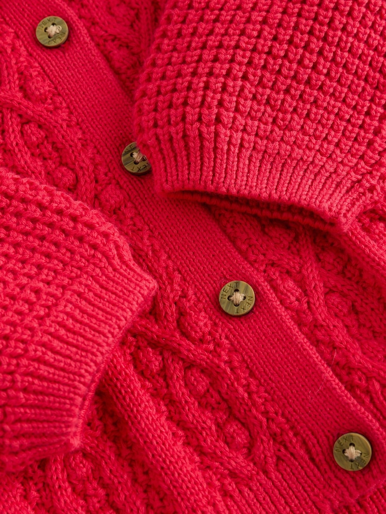 Red Knitted Frill Collar Baby Cardigan (0mths-2yrs) (0mths-2yrs) - Image 9 of 9 Red Knitted Frill Collar Baby Cardigan (0mths-2yrs) (0mths-2yrs) - Image 9 of 9