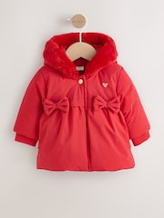 Red Bow Puffer Baby Jacket (0mths-2yrs) - Image 1 of 8
