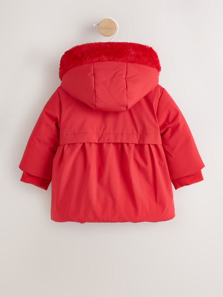 Red Bow Puffer Baby Jacket (0mths-2yrs) - Image 2 of 8