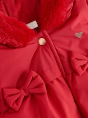 Red Bow Puffer Baby Jacket (0mths-2yrs) - Image 4 of 8
