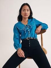 Nobodys Child Birdie Denim Blouse - Imagen 3 de 4