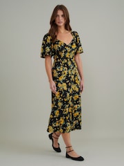 Nobodys Child Black Kimberly Ditsy Floral Midi Dress - Image 1 of 5