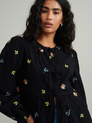 Nobodys Child Black Bernice Tie Front Blouse - Image 1 of 5