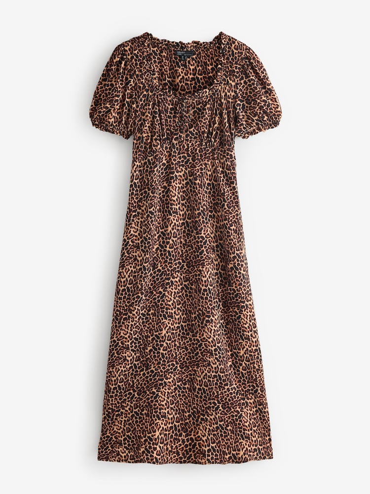 Nobodys Child Brown Prarie Leopard Print Midi Dress - Image 5 of 5