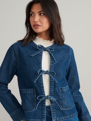 Nobodys Child Blue Denim Tie Front Arlington Jacket - Image 1 of 4