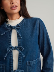 Nobodys Child Blue Denim Tie Front Arlington Jacket - Image 4 of 4