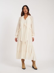 Nobodys Child Cream Boho Ruffle JoJo Midi Dress - Image 1 of 5
