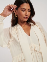 Nobodys Child Cream Boho Ruffle JoJo Midi Dress - Image 4 of 5