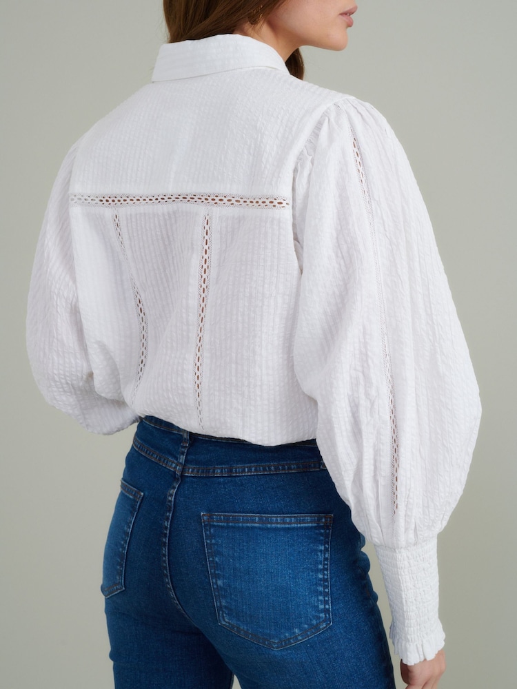 Nobodys Child White Evie Textured Shirt - Image 3 of 4