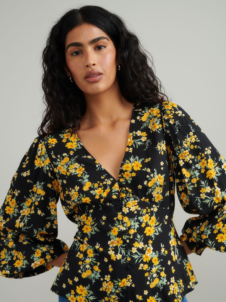 Nobodys Child Black Rhian Floral Top - Image 1 of 4