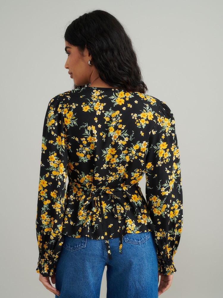 Nobodys Child Black Rhian Floral Top - Image 2 of 4