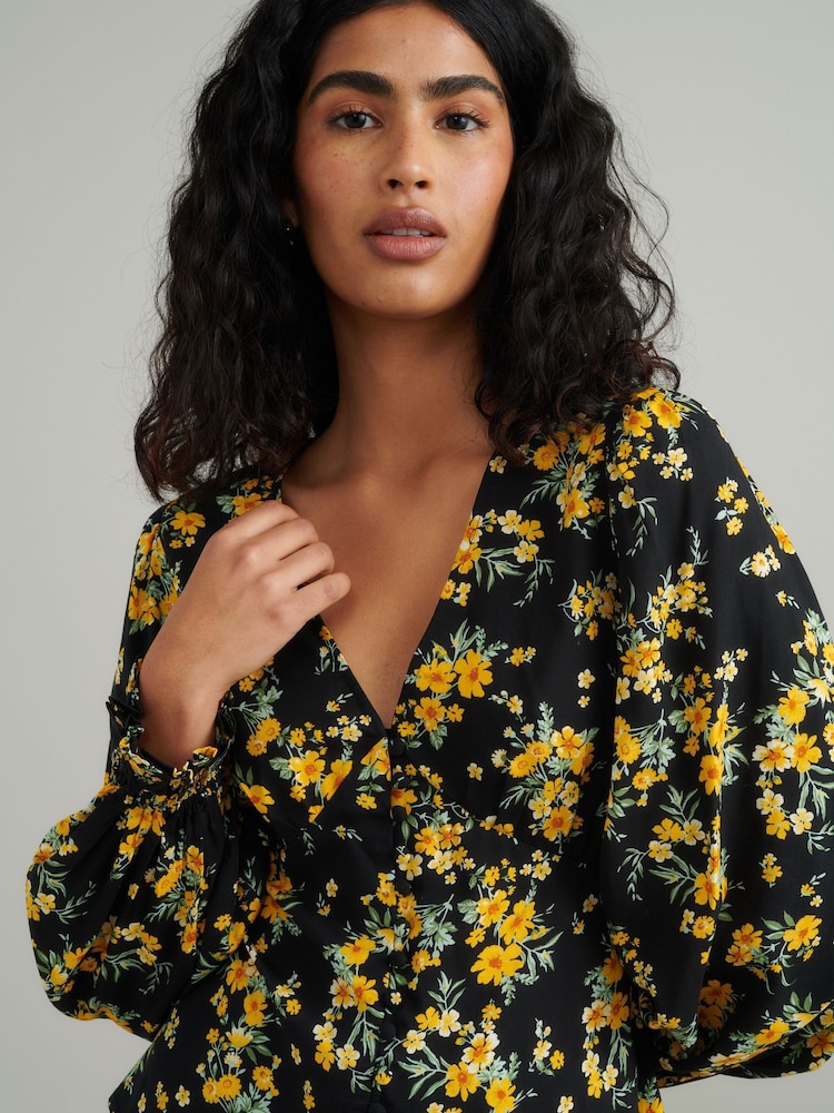 Nobodys Child Black Rhian Floral Top - Image 3 of 4