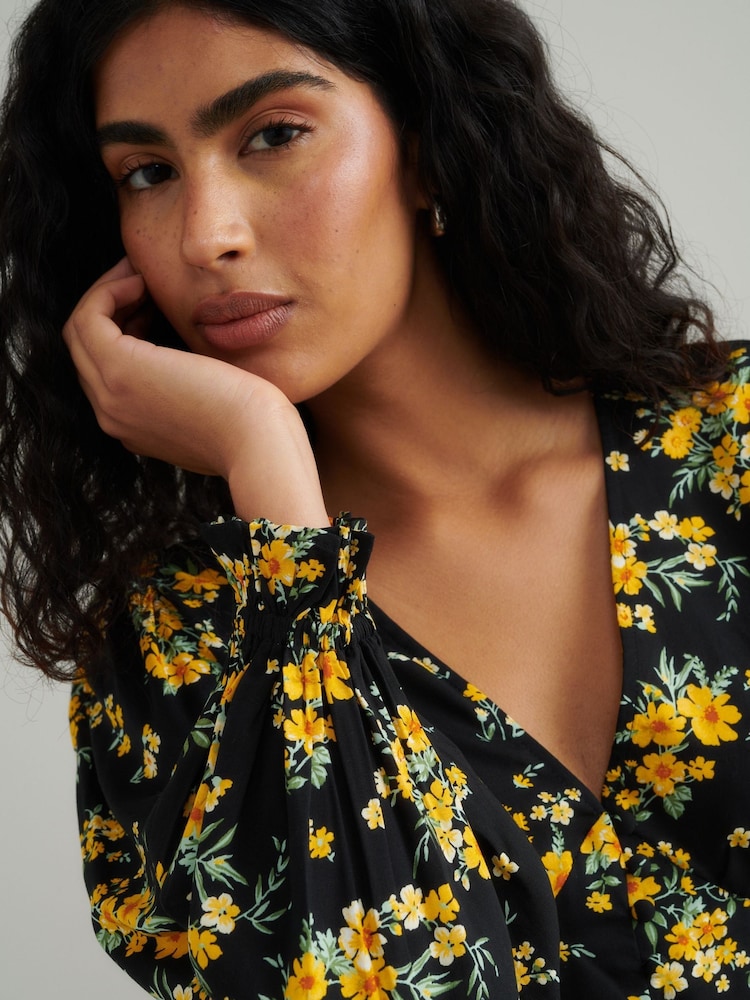 Nobodys Child Black Rhian Floral Top - Image 4 of 4