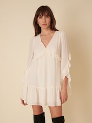 Nobodys Child Cream Boho Ruffle JoJo Mini Dress - Image 1 of 4