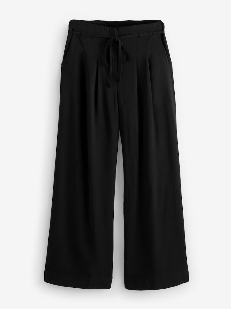 Nobodys Child Black Tie Waist Wide Leg Trouser - Image 5 of 5