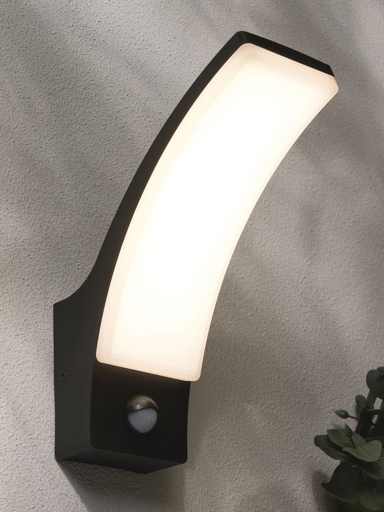 BHS Black Batsu 12w LED Curved Outdoor Wall Light - Image 1 of 6