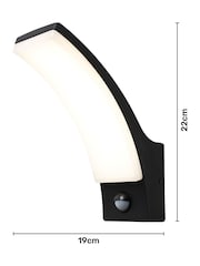 BHS Black Batsu 12w LED Curved Outdoor Wall Light - Image 4 of 6
