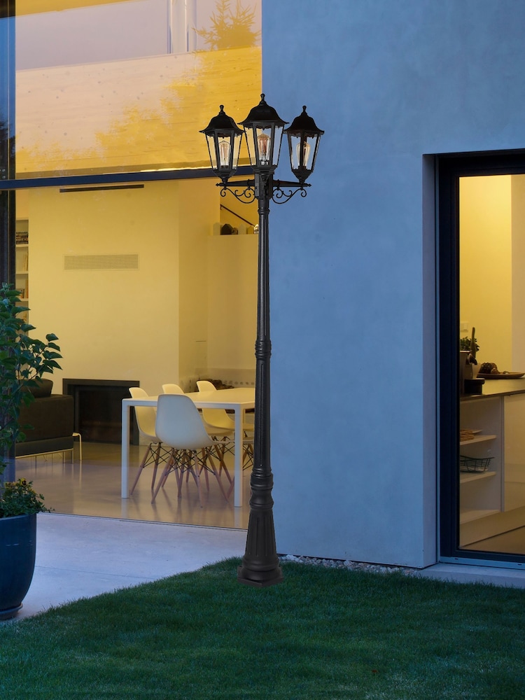 BHS Black Bianca 3 Head Post Outdoor Light - Image 2 of 7