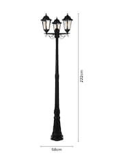 BHS Black Bianca 3 Head Post Outdoor Light - Image 7 of 7
