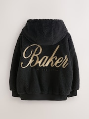Baker by Ted Baker Back Embroidery Fleece Black Hoodie - Bild 7 von 11