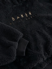 Baker by Ted Baker Back Embroidery Fleece Black Hoodie - Bild 9 von 11