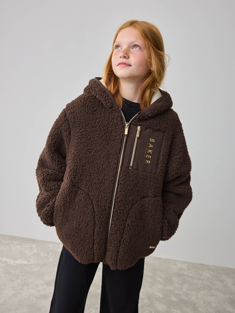 Baker by Ted Baker Zip Through Hooded Fleece Jacket - Image 1 of 13