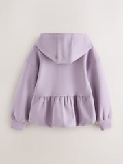 Baker by Ted Baker Lilac Purple Premium Bubble Hem Peplum Hoodie - Image 8 of 11