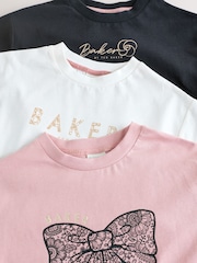 Baker by Ted Baker Frill Detail 100% Cotton T-Shirts 3 Pack - Image 6 of 8