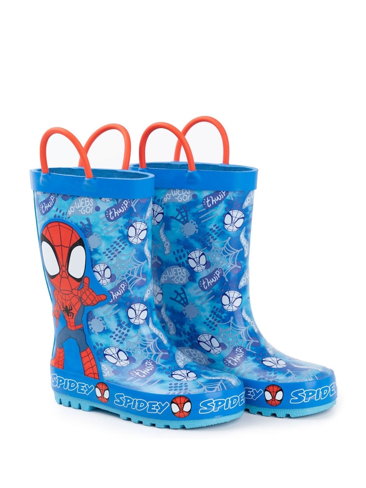 Vanilla Underground Blue Kids Spidey and Friends Wellies - Image 1 of 6