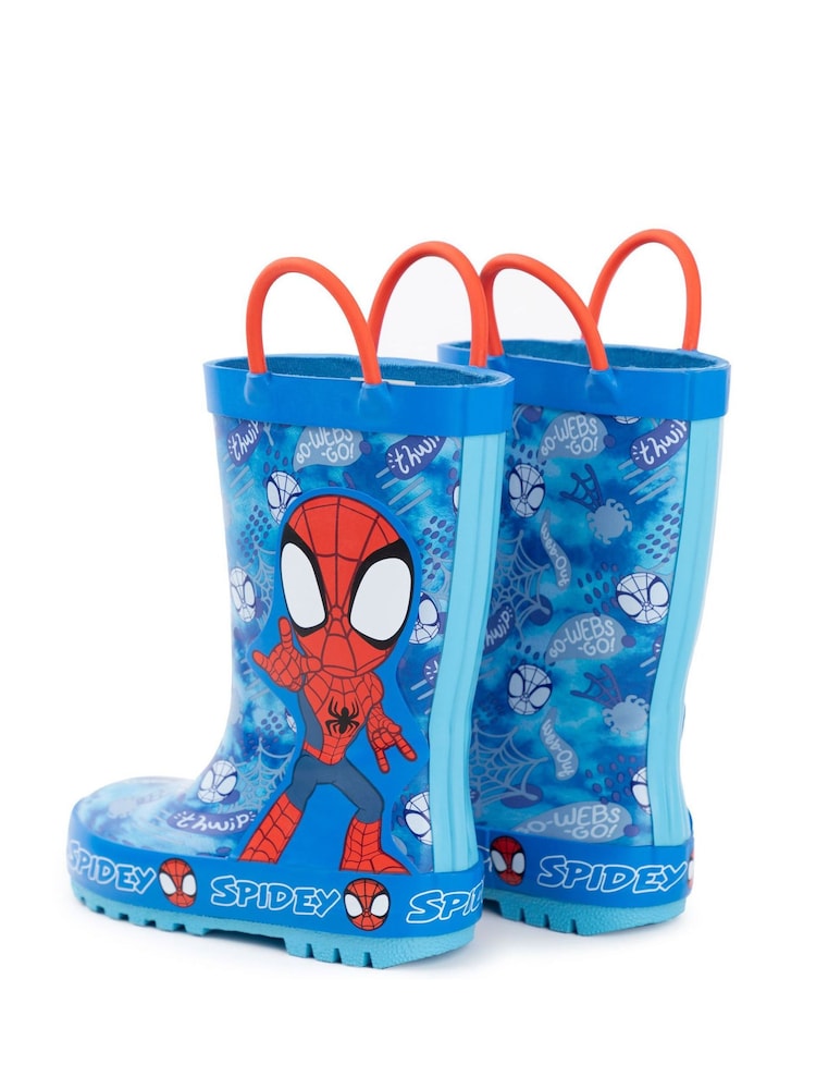 Vanilla Underground Blue Kids Spidey and Friends Wellies - Image 2 of 6