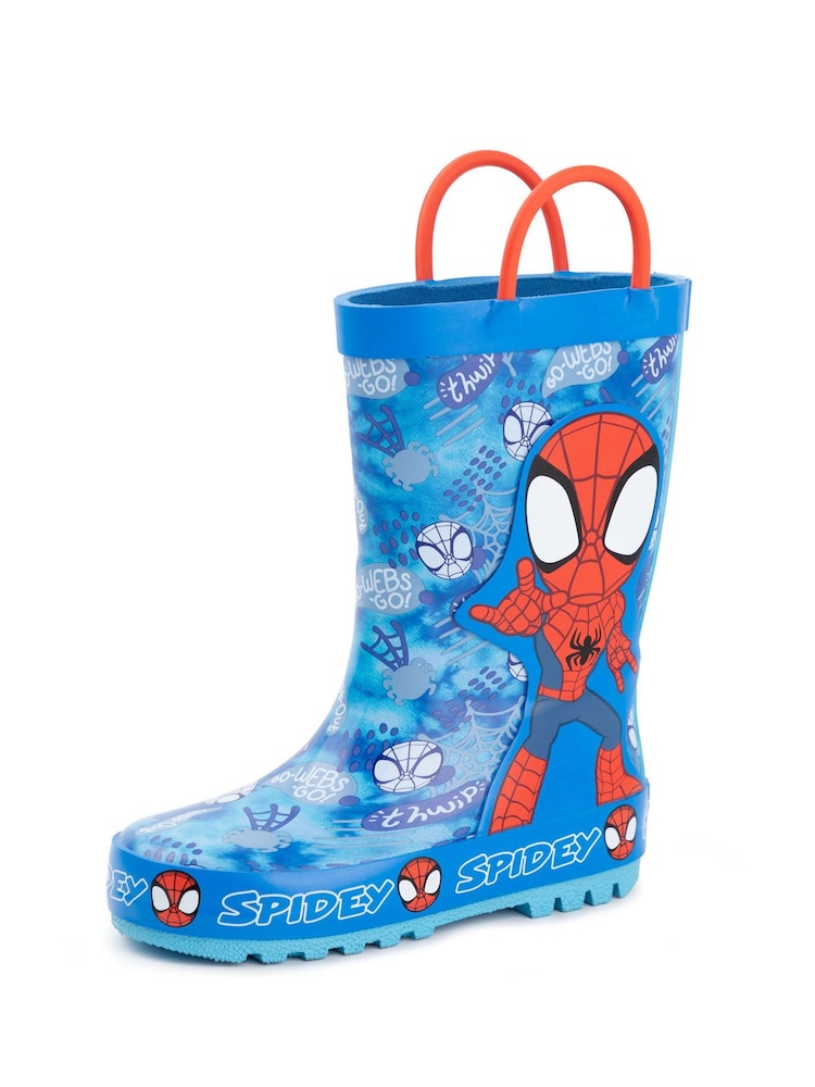 Vanilla Underground Blue Kids Spidey and Friends Wellies - Image 3 of 6