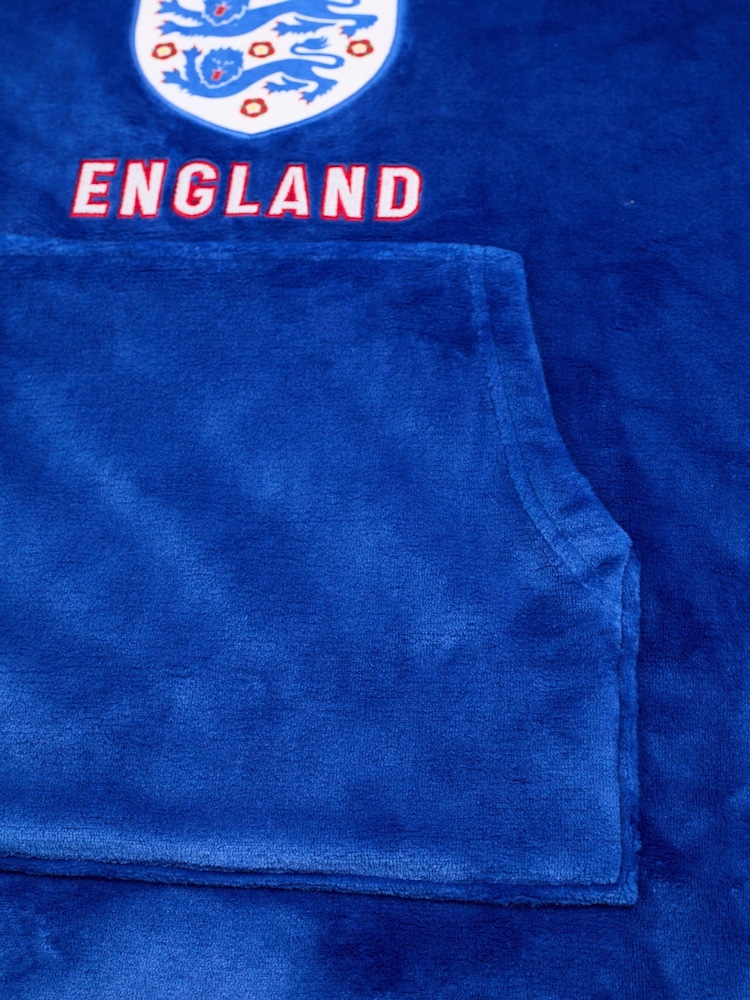 Vanilla Underground Blue Mens England Football Blanket Hoodie - Image 6 of 6