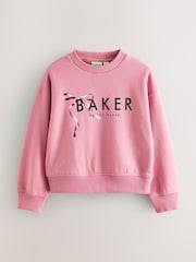 Baker by Ted Baker Pink/Black Crew Sweat Tops 2 Pack - Image 2 of 7