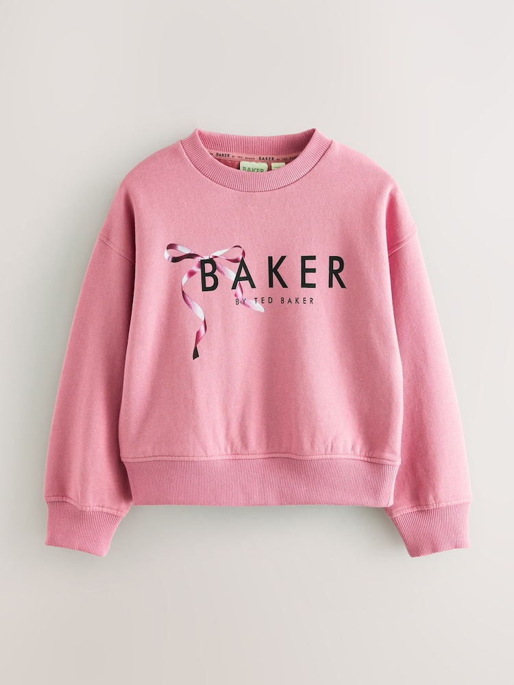 Baker by Ted Baker Pink/Black Crew Sweat Tops 2 Pack - Image 2 of 7