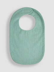 JoJo Maman Bébé Green Baby Muslin Frill Bib - Image 1 of 3