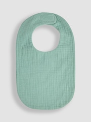 JoJo Maman Bébé Green Baby Muslin Frill Bib - Image 2 of 3