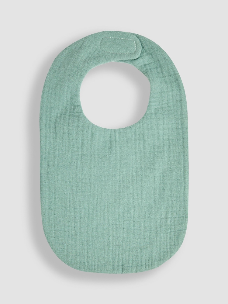 JoJo Maman Bébé Green Baby Muslin Frill Bib - Image 2 of 3
