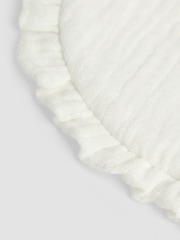 JoJo Maman Bébé White Baby Muslin Frill Bib - Image 2 of 3