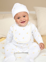 JoJo Maman Bébé White Duck Embroidered Baby Hat - Image 2 of 4