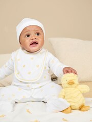 JoJo Maman Bébé White Duck Embroidered Baby Hat - Image 3 of 4