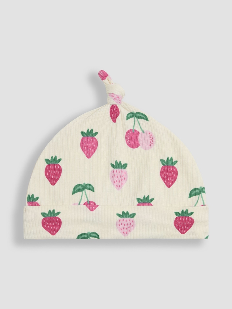 JoJo Maman Bébé Cream Cotton Print Baby Hat - Image 1 of 3 JoJo Maman Bébé Cream Cotton Print Baby Hat - Image 1 of 3