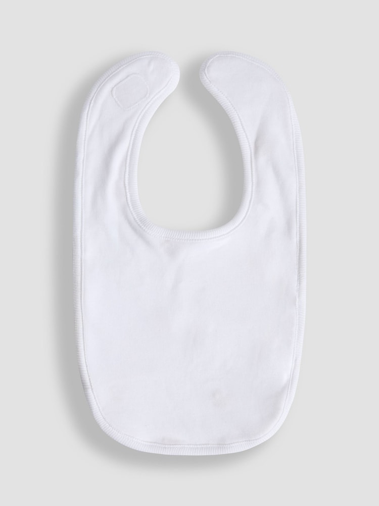 JoJo Maman Bébé White 100% Organic Cotton Duck Embroidered Bib - Image 2 of 3