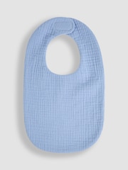 JoJo Maman Bébé Blue Baby Muslin Frill Bib - Image 2 of 3