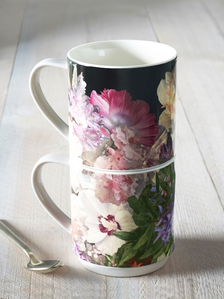 MM Living Fiori Set Of  Stacking Mugs - Image 1 of 2
