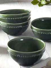 MM Living Set of 4 Green Bobble Cereal Bowls - Image 1 of 2