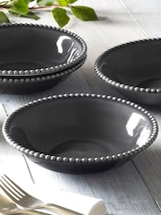 MM Living Set of 4 Grey Bobble Pasta Bowls - Image 1 of 3