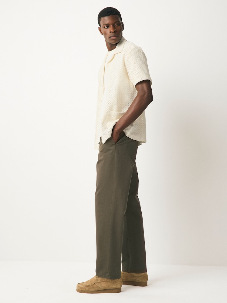 Vert kaki - Pantalon chino texturé plissé - Image 3 of 9
